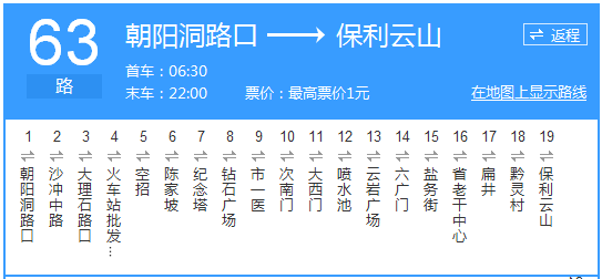 貴陽(yáng)公交63路路線(xiàn)示意圖