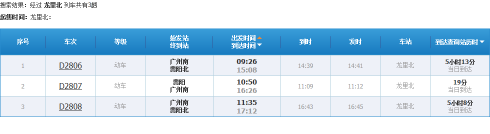 龍里北站動(dòng)車(chē)時(shí)刻表