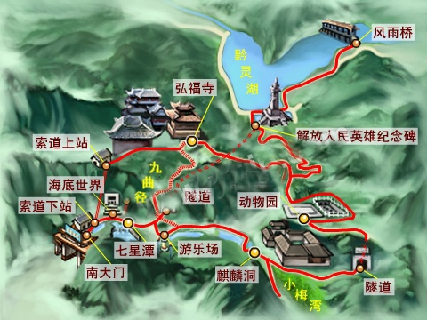 黔靈公園旅游示意圖